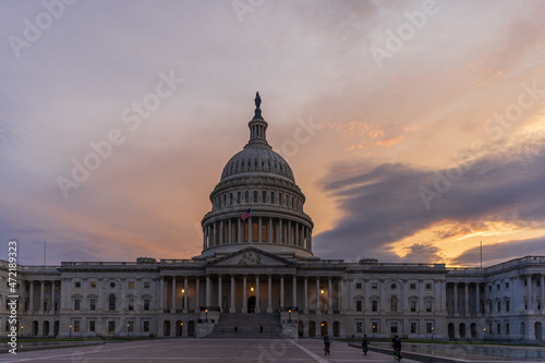 Capitol Hill Building at dusk with a wonderful sky, Washington DC.
