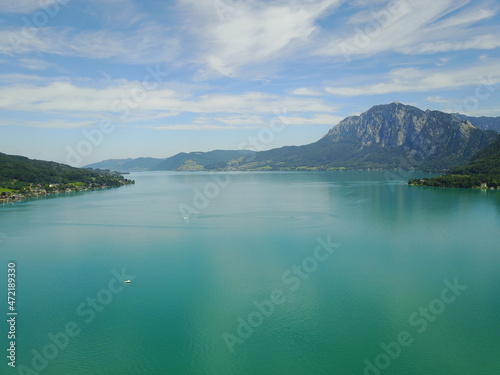 Drone view on lake Attersee in Upper Austria Austria © Michael Bogner