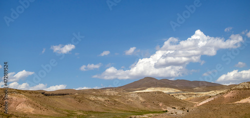 landscape with blue sky and clouds