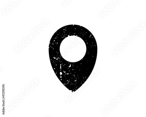 Geo Targeting rubber seal stamp watermark. Icon vector symbol with grunge design and corrosion texture. Scratched black ink sign on a white background.