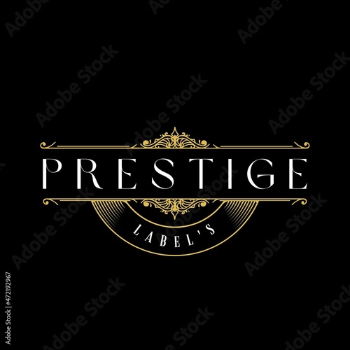 Vintage Ornate of Prestige Labels Logo Design