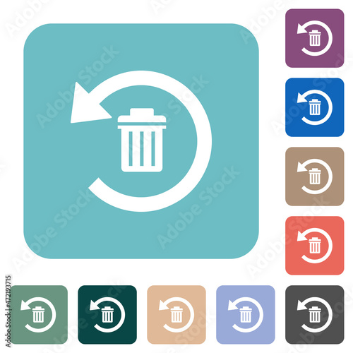Undelete rounded square flat icons