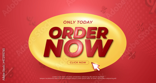 Promotional order now banner tag illustration