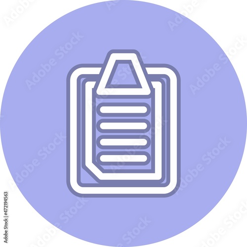 Clipboard Line Circle Vector Icon Design