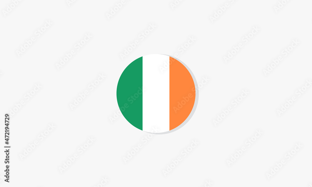 Fototapeta premium ireland flag circle design vector on white background.