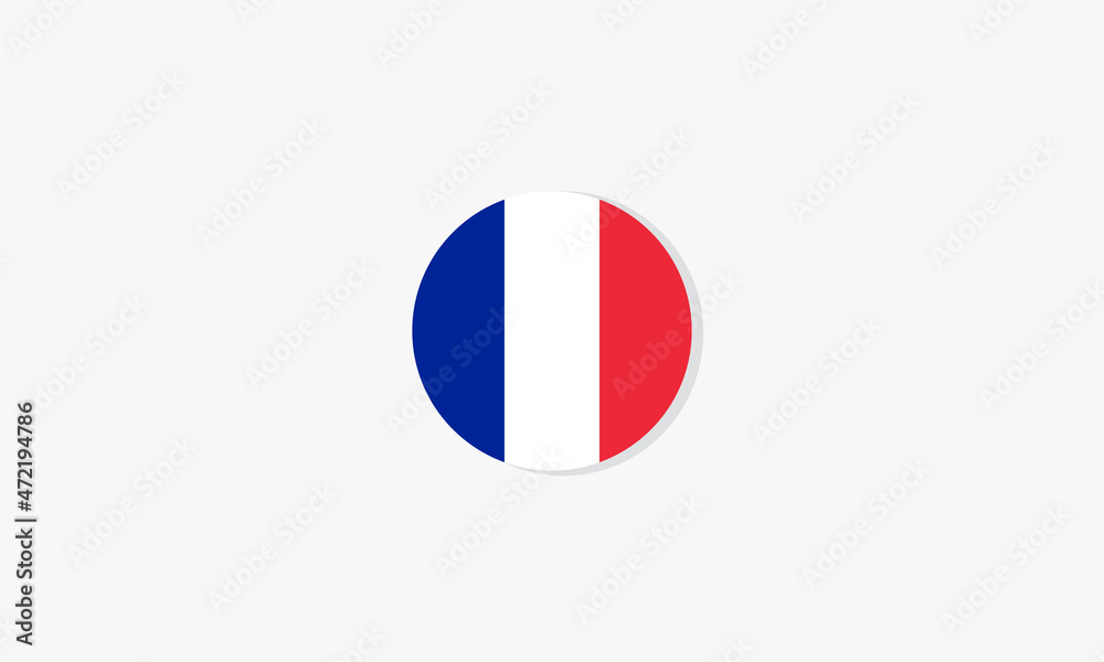 france flag circle design vector on white background. france flag circle design vector on white background.