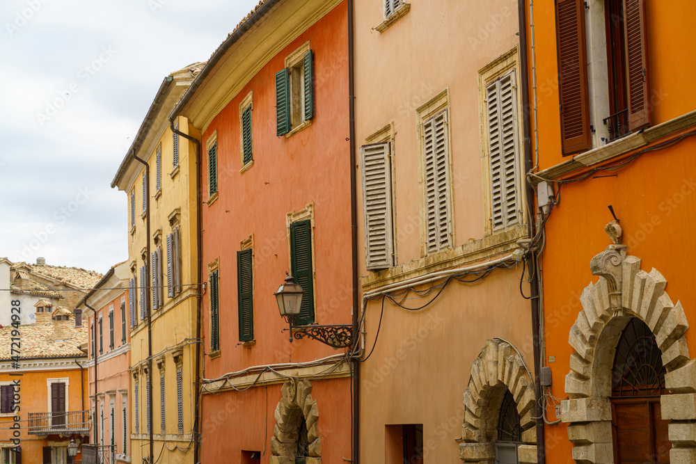 Historic buildings of Cingoli, Marche, italy