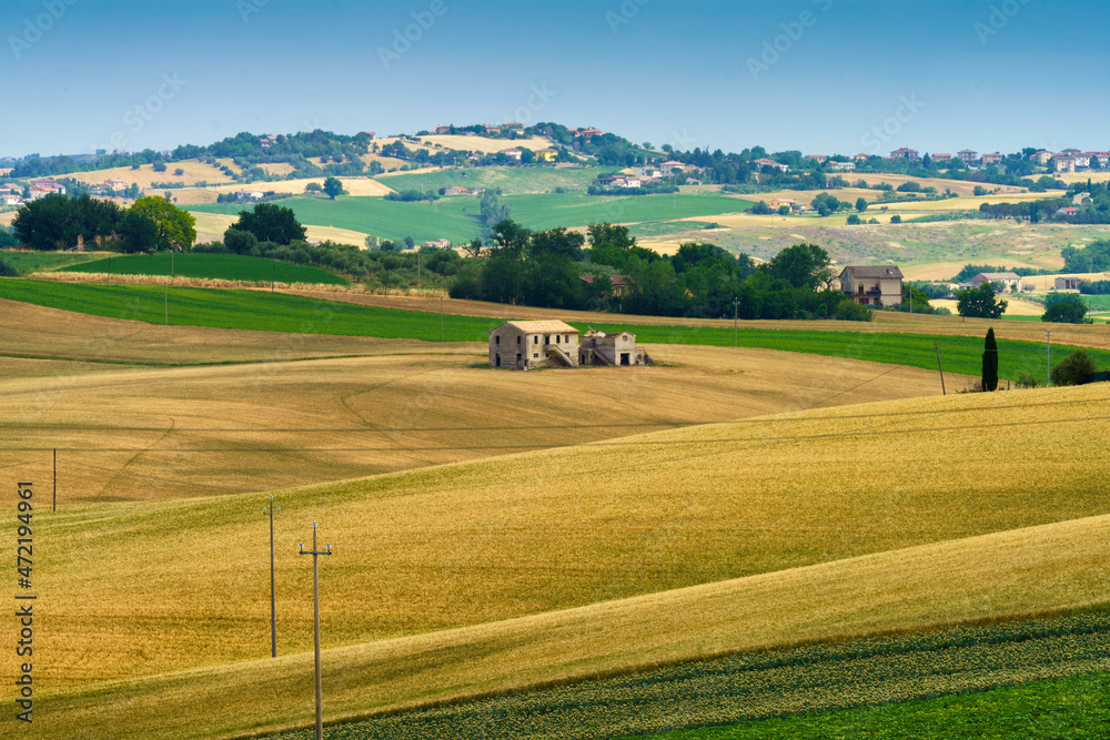 Rural landscape near Cingoli and Appignano, Marche, Italy