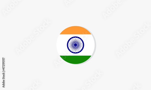 india flag circle design vector on white background.