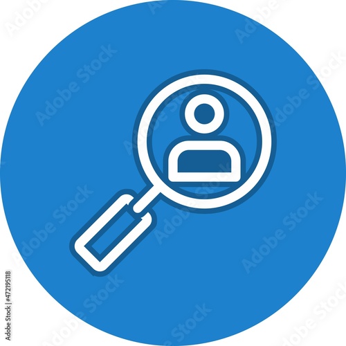 Job Seeker Line Circle Vector Icon Design