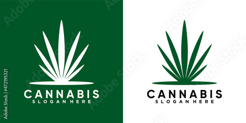 cannabis logo design with style and cretive concept
