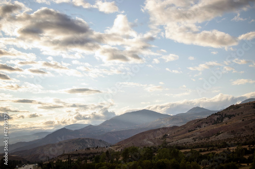 mountains in the morning