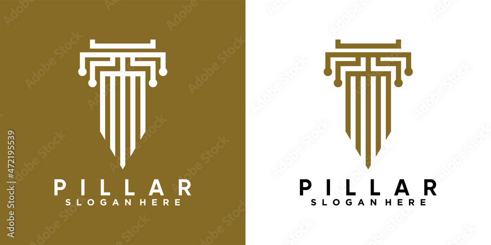 pillar logo design with style and cretive concept pillar logo design with style and cretive concept
