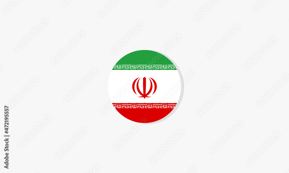 iran flag circle design vector on white background. iran flag circle design vector on white background.