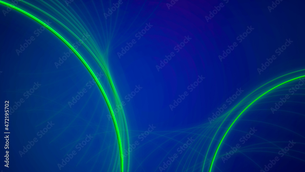 Obraz premium green neon circles. on a dark blue background. abstract backgrounds. for text and presentations