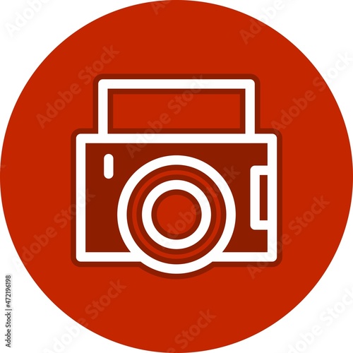 Vlog Line Circle Vector Icon Design