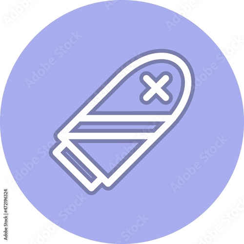 Surfboard Line Circle Vector Icon Design