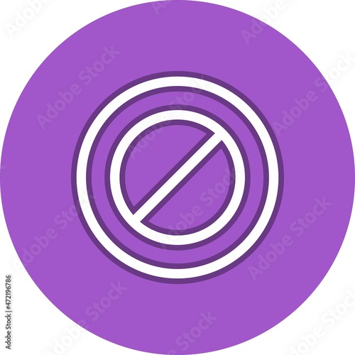 Prohibition Line Circle Vector Icon Design