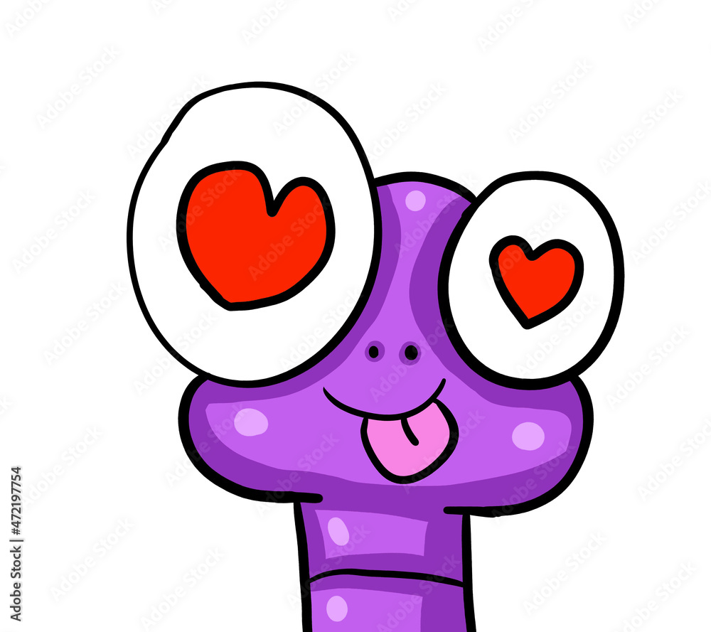 Stylized Happy Worm in Love