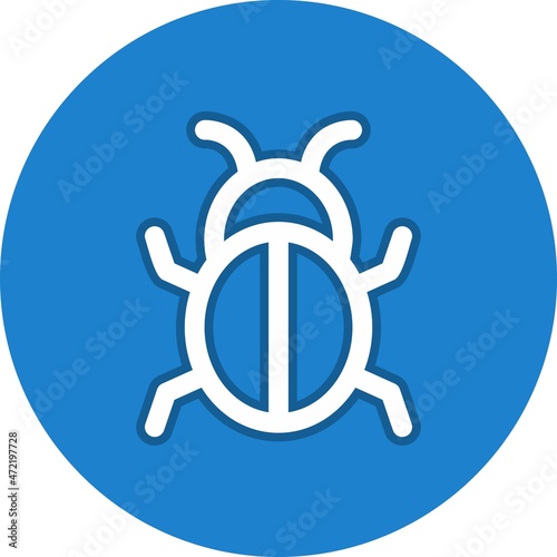 Bug Line Circle Vector Icon Design