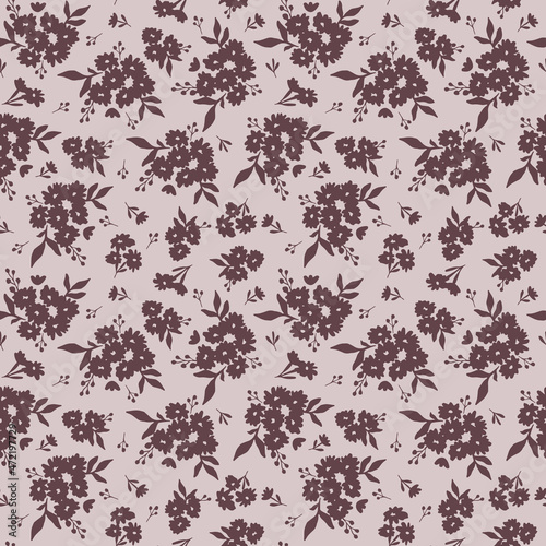 monochrome floral pattern in purple tones