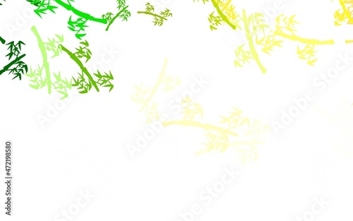 Light Green  Red vector elegant pattern with branches.