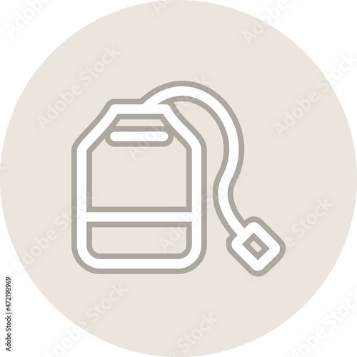 Tea Bag Line Circle Vector Icon Design