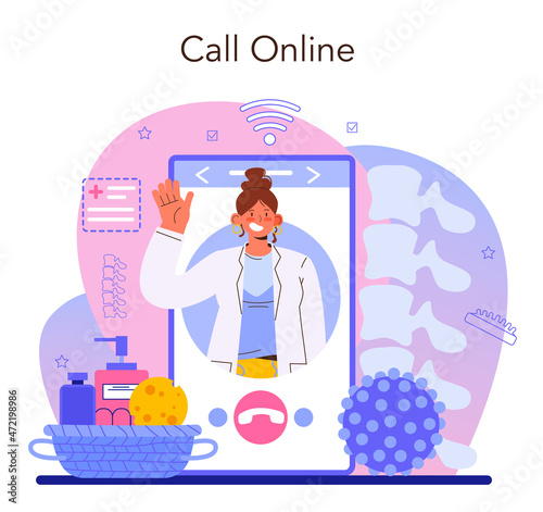 Masseur online service or platform. Massage back treatment