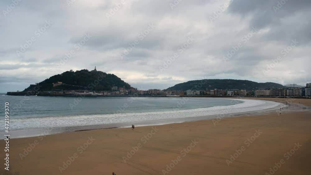 San Sebastian in Spain. Storming Atlantic ocean San Sebastian in Spain. Storming Atlantic ocean
