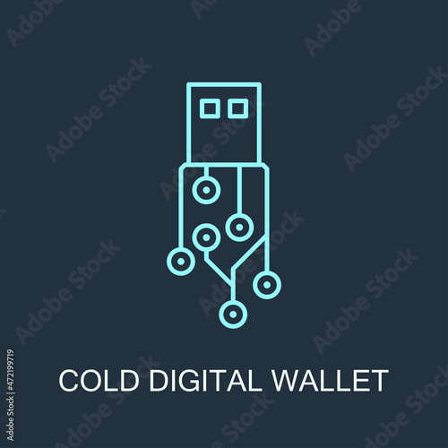 cold digital wallet icon line art design