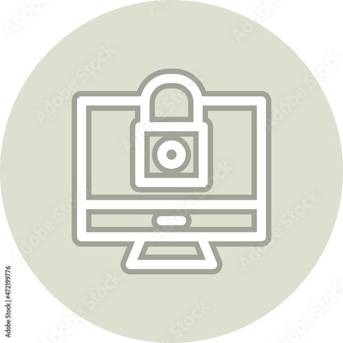 Blocked Line Circle Vector Icon Design