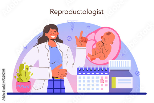 Reproductologist and reproductive health. Gynecologist doctor examining woman