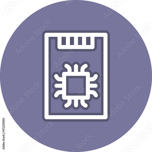  Ssd Line Circle Vector Icon Design
