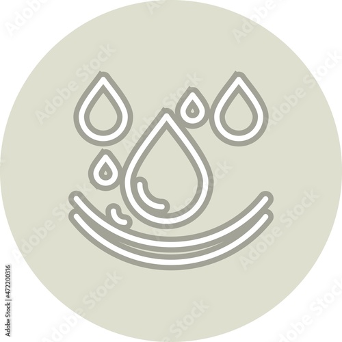 Water Drops Line Circle Vector Icon Design