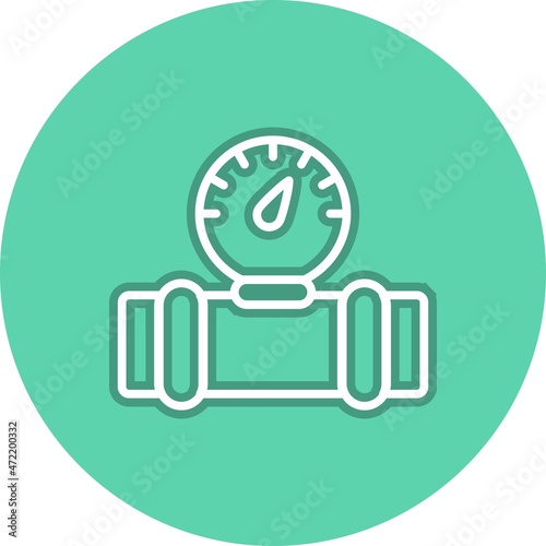Fuel Guage Line Circle Vector Icon Design
