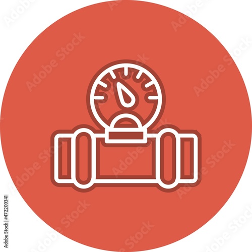 Gas Guage Line Circle Vector Icon Design