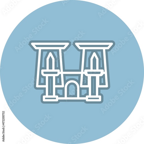 Luxor Temple  Line Circle Vector Icon Design