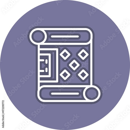 Papyrus Line Circle Vector Icon Design