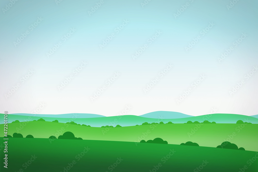 landscape template flat design. Illustration of landscape at daytime.