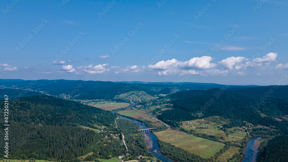 Fototapeta premium Mountains forest from a height landscape