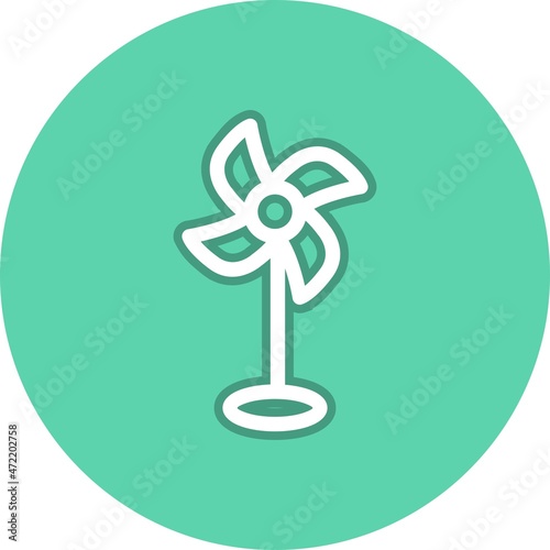 Fan Line Circle Vector Icon Design