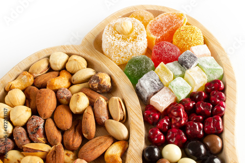 Mixed nuts, Turkish delight and candies