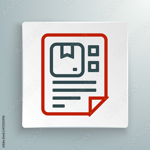Line Waybill icon isolated on white background. Colorful outline concept. Vector