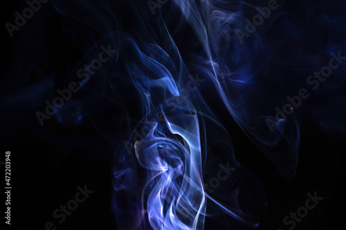 Blue smoke flow and movement abstract background photo © FellowNeko