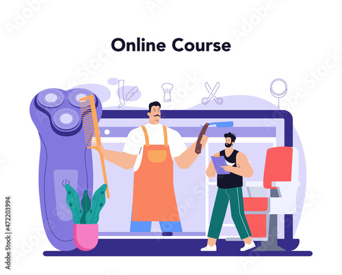 Barber online service or platform. Idea of hair and beard care
