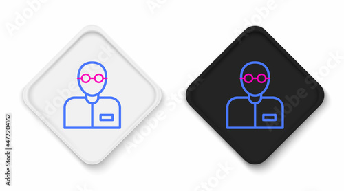 Line Teacher icon isolated on white background. Colorful outline concept. Vector