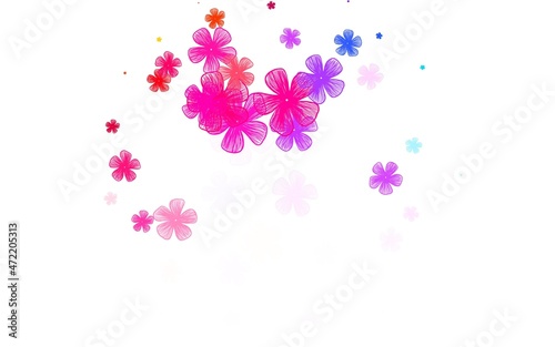 Light Multicolor vector doodle template with flowers.