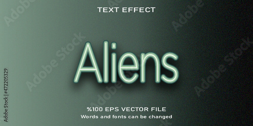 aliens editable text effect
