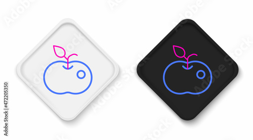 Line Poison apple icon isolated on white background. Poisoned witch apple. Colorful outline concept. Vector