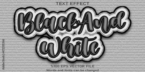 black and white editable text effect